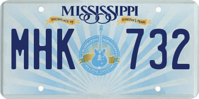 MS license plate MHK732