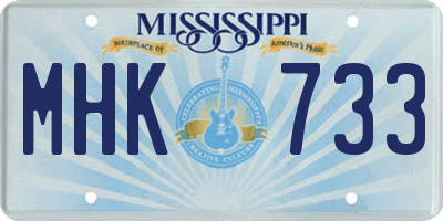 MS license plate MHK733