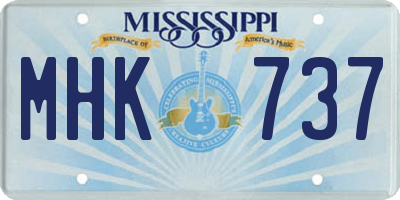 MS license plate MHK737