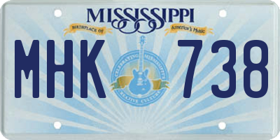 MS license plate MHK738