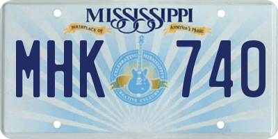 MS license plate MHK740