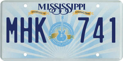 MS license plate MHK741