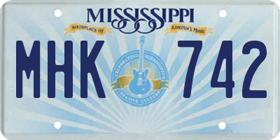 MS license plate MHK742