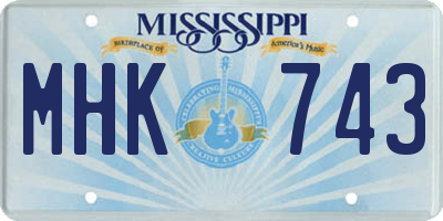 MS license plate MHK743