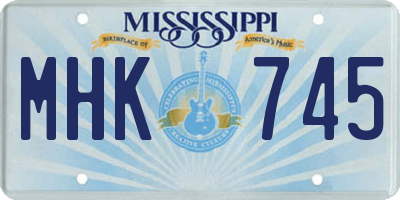MS license plate MHK745