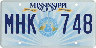 MS license plate MHK748