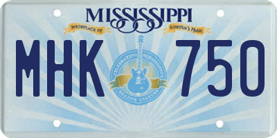 MS license plate MHK750