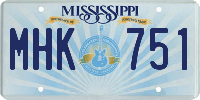 MS license plate MHK751