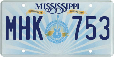 MS license plate MHK753