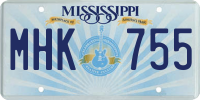 MS license plate MHK755