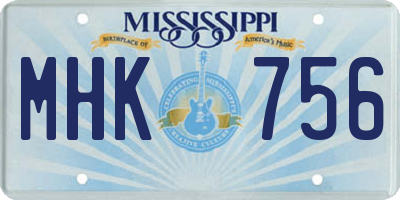 MS license plate MHK756