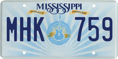 MS license plate MHK759
