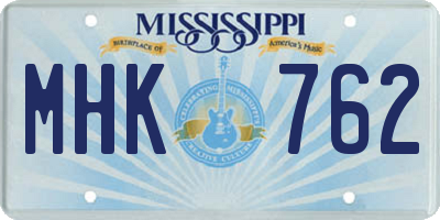 MS license plate MHK762