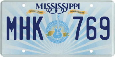 MS license plate MHK769