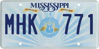 MS license plate MHK771