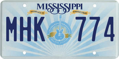 MS license plate MHK774
