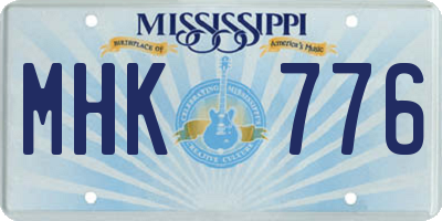 MS license plate MHK776