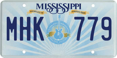 MS license plate MHK779