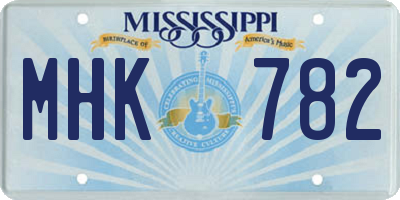 MS license plate MHK782