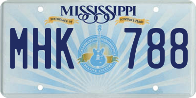 MS license plate MHK788