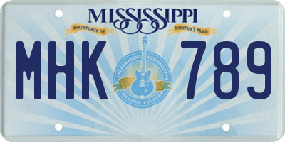 MS license plate MHK789