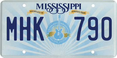 MS license plate MHK790