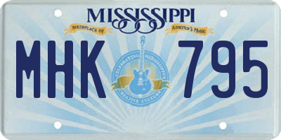 MS license plate MHK795