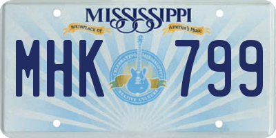MS license plate MHK799
