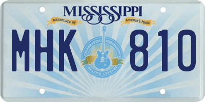 MS license plate MHK810