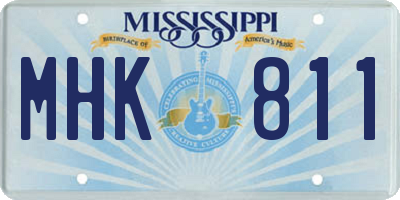 MS license plate MHK811