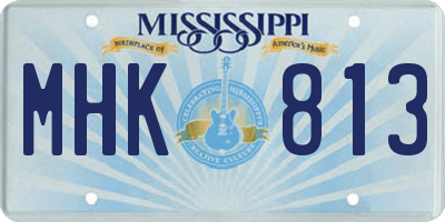 MS license plate MHK813