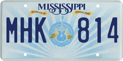 MS license plate MHK814