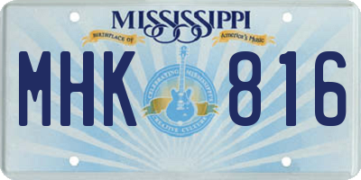 MS license plate MHK816