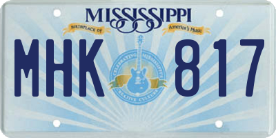 MS license plate MHK817