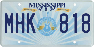 MS license plate MHK818