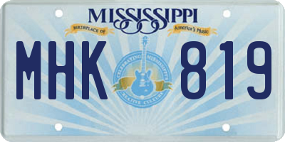MS license plate MHK819