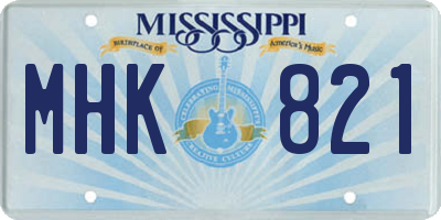MS license plate MHK821