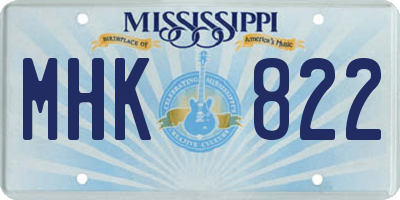 MS license plate MHK822