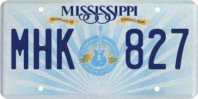 MS license plate MHK827