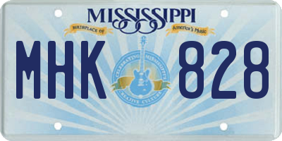 MS license plate MHK828