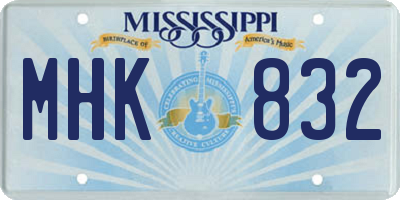 MS license plate MHK832