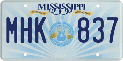 MS license plate MHK837