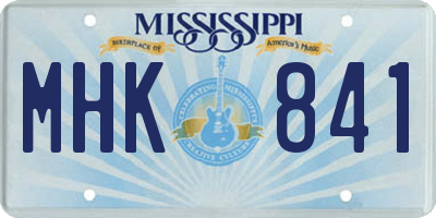 MS license plate MHK841