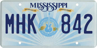 MS license plate MHK842