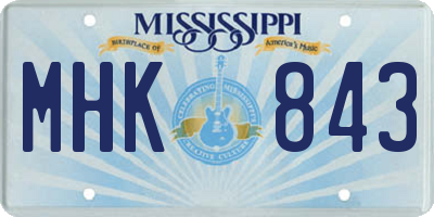 MS license plate MHK843