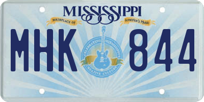 MS license plate MHK844