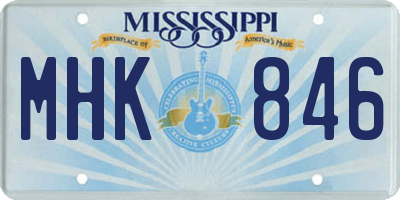 MS license plate MHK846
