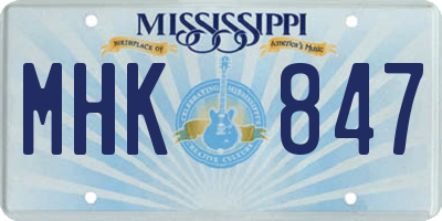 MS license plate MHK847