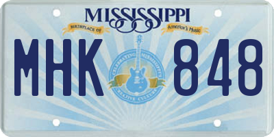 MS license plate MHK848