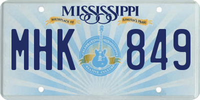 MS license plate MHK849